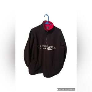 U.S. Polo Assn. Men’s Large Black Fleece Pullover with Red Lining